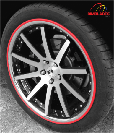 Rimblades Flex- Universal Stick On Wheel Protector & Styling for Alloy  Wheels - red