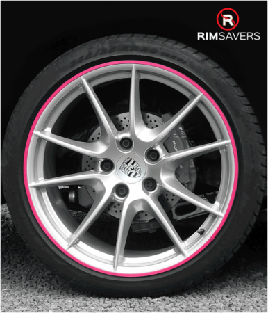 Rimsavers- New High Performance Stick On Wheel Protector For Flat Faced  Wheels Up to 22” - pink